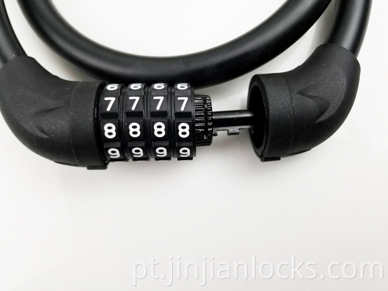 Scooter Bike Anti-roubo Cable Lock Security Aço Fiação de aço Lock de 5 dígitos com suporte